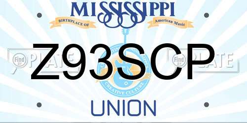 Z93SCP Mississippi License Plate