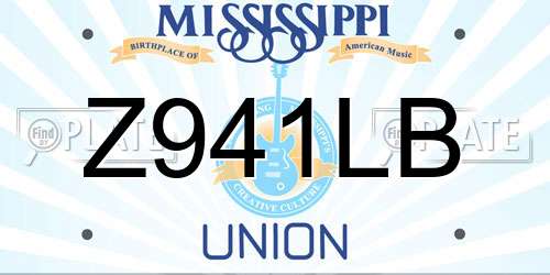 Z941LB Mississippi License Plate
