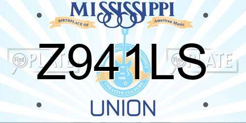 Z941LS Mississippi License Plate