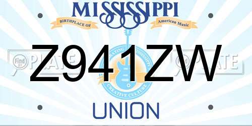 Z941ZW Mississippi License Plate