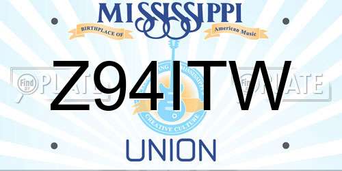 Z94ITW Mississippi License Plate