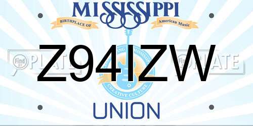 Z94IZW Mississippi License Plate