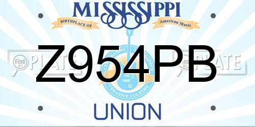 Z954PB Mississippi License Plate