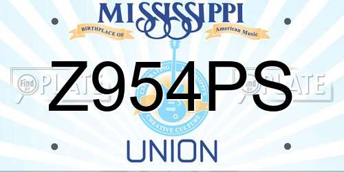 Z954PS Mississippi License Plate