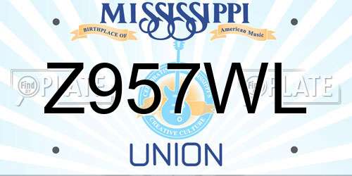 Z957WL Mississippi License Plate