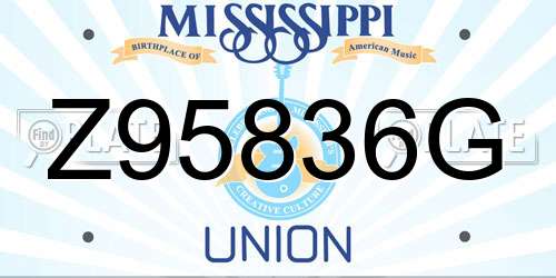 Z95836G Mississippi License Plate