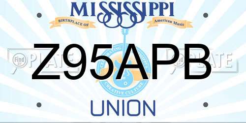Z95APB Mississippi License Plate