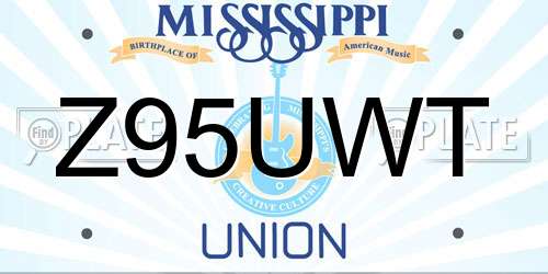 Z95UWT Mississippi License Plate