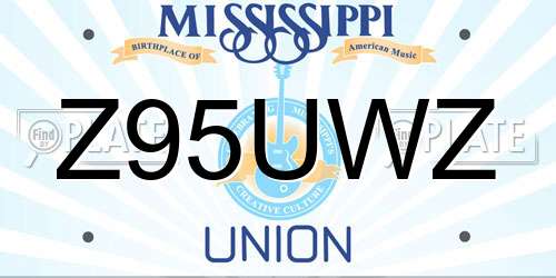 Z95UWZ Mississippi License Plate