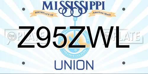 Z95ZWL Mississippi License Plate