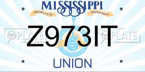 Z973IT Mississippi License Plate
