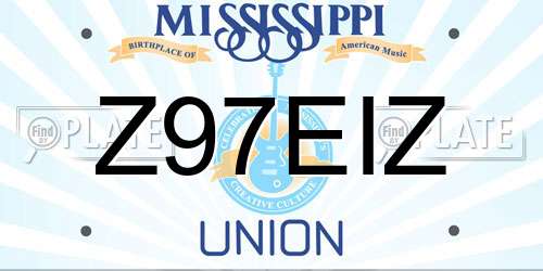 Z97EIZ Mississippi License Plate