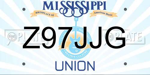 Z97JJG Mississippi License Plate