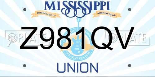 Z981QV Mississippi License Plate