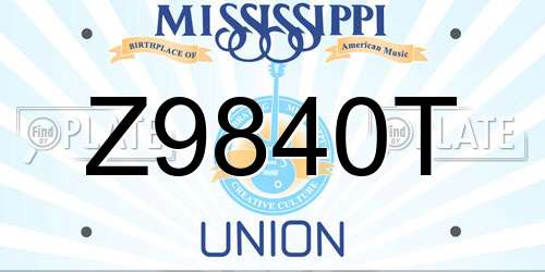 Z9840T Mississippi License Plate