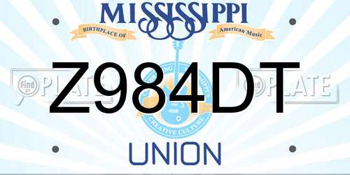 Z984DT Mississippi License Plate