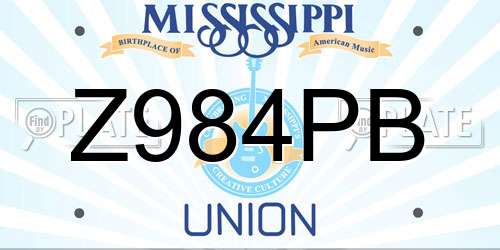 Z984PB Mississippi License Plate
