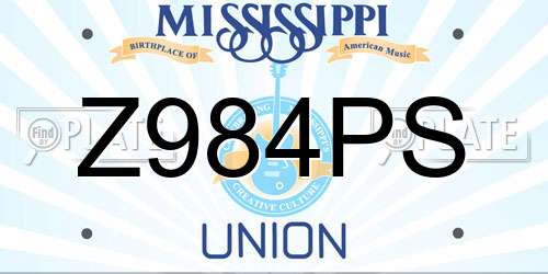 Z984PS Mississippi License Plate