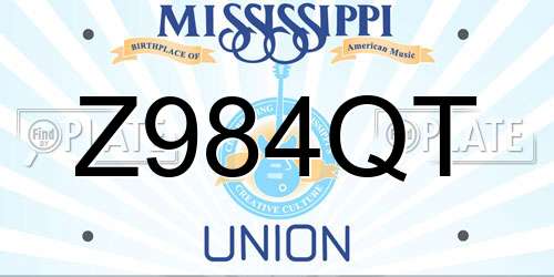 Z984QT Mississippi License Plate