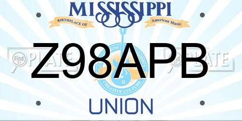 Z98APB Mississippi License Plate