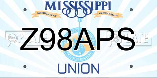 Z98APS Mississippi License Plate