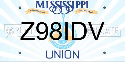 Z98IDV Mississippi License Plate