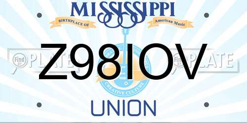 Z98IOV Mississippi License Plate