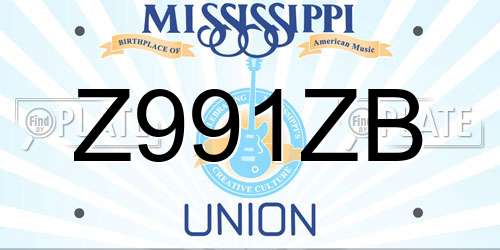 Z991ZB Mississippi License Plate