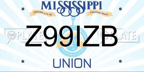 Z99IZB Mississippi License Plate