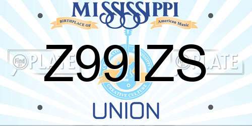 Z99IZS Mississippi License Plate