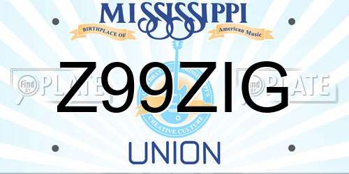 Z99ZIG Mississippi License Plate