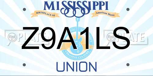 Z9A1LS Mississippi License Plate