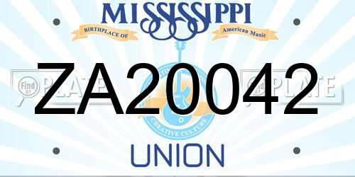 ZA20042 Mississippi License Plate