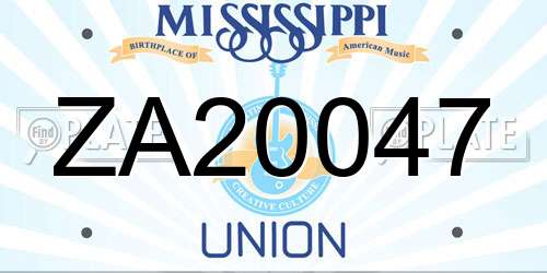 ZA20047 Mississippi License Plate