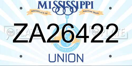 ZA26422 Mississippi License Plate