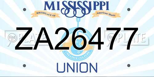 ZA26477 Mississippi License Plate