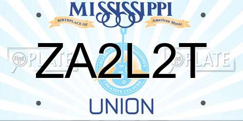ZA2L2T Mississippi License Plate