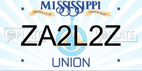 ZA2L2Z Mississippi License Plate