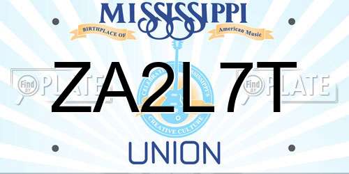 ZA2L7T Mississippi License Plate