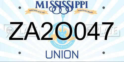 ZA2O047 Mississippi License Plate