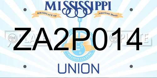 ZA2P014 Mississippi License Plate