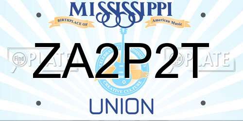 ZA2P2T Mississippi License Plate
