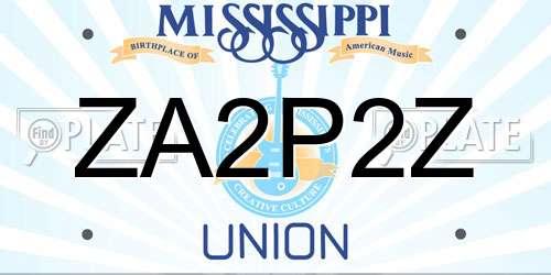 ZA2P2Z Mississippi License Plate