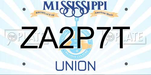 ZA2P7T Mississippi License Plate