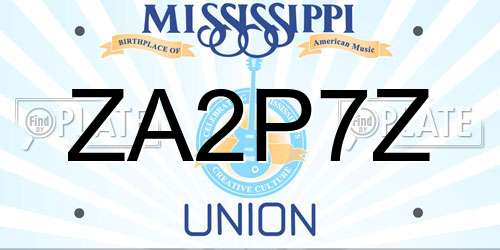 ZA2P7Z Mississippi License Plate