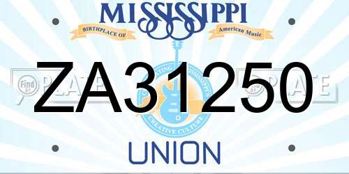 ZA31250 Mississippi License Plate