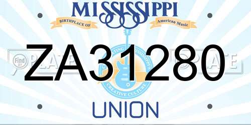 ZA31280 Mississippi License Plate