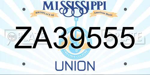 ZA39555 Mississippi License Plate