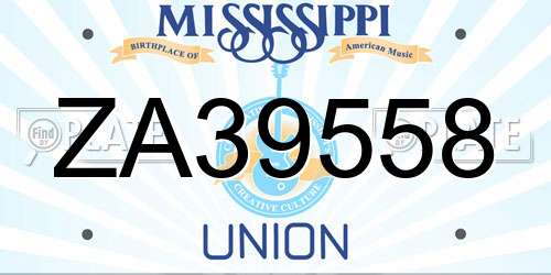 ZA39558 Mississippi License Plate
