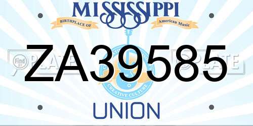 ZA39585 Mississippi License Plate